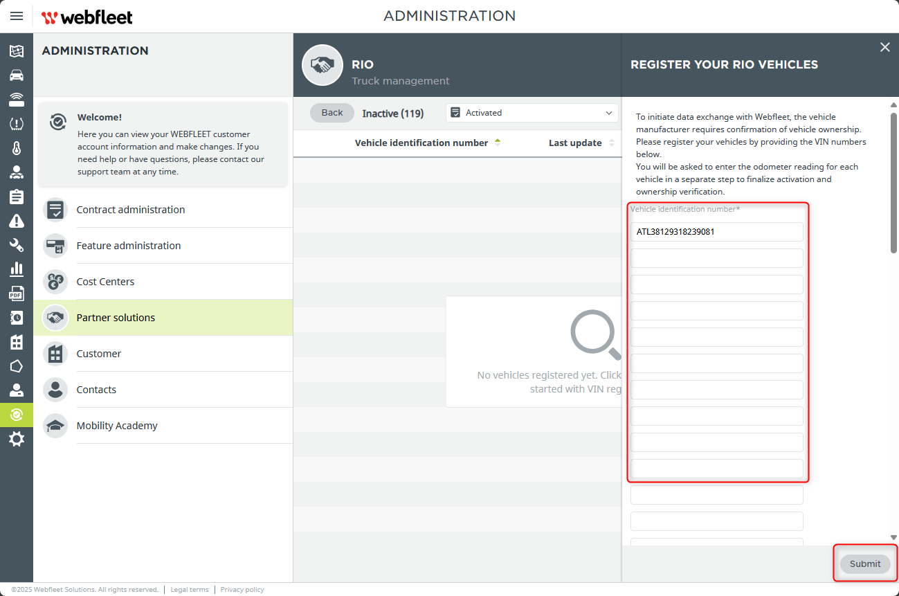 OEM.connect - How to activate RIO vehicles in Webfleet
