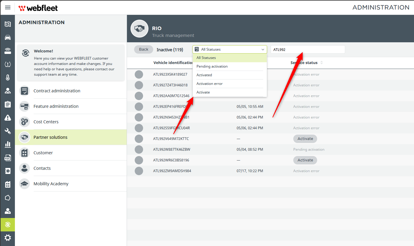 OEM.connect - How to activate RIO vehicles in Webfleet