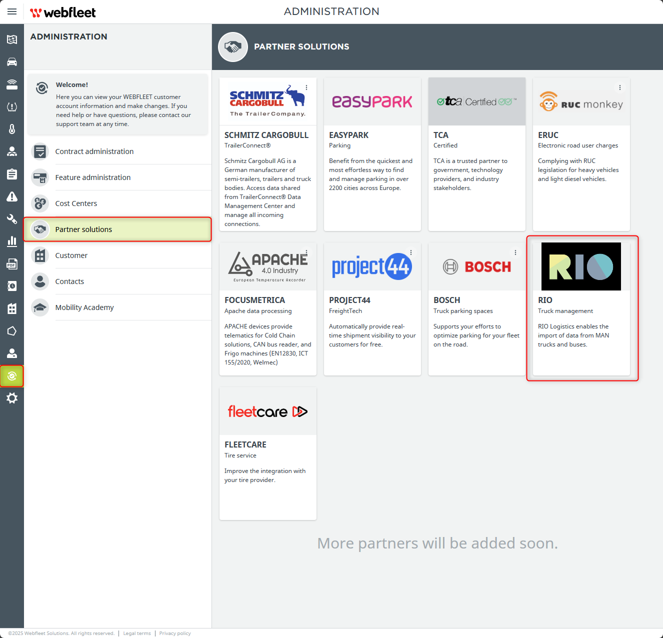OEM.connect - RIO-voertuigen in Webfleet activeren